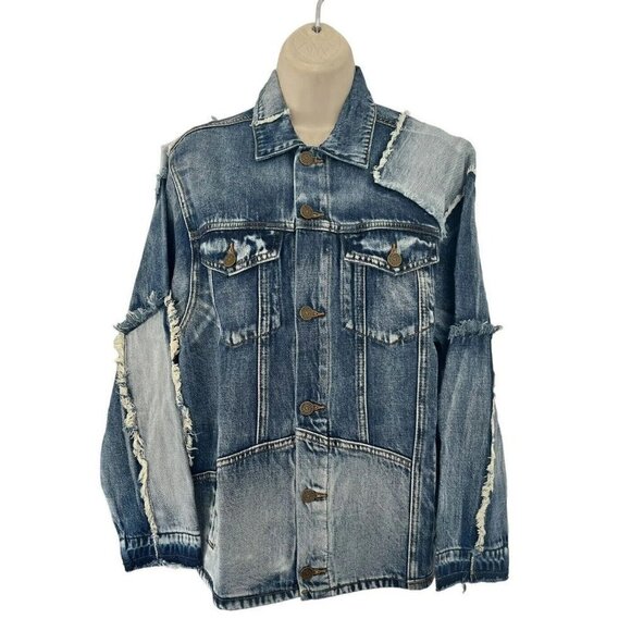 Free People Jackets & Blazers - Sandrine Rose x Free People Woman's Sz S Patchwork Vintage Style Jean Jacket NWT